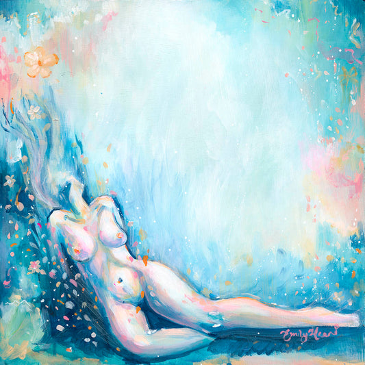 In Bloom - Original Abstract Nude Painting by Emily Louise Heard - emilylouiseart
