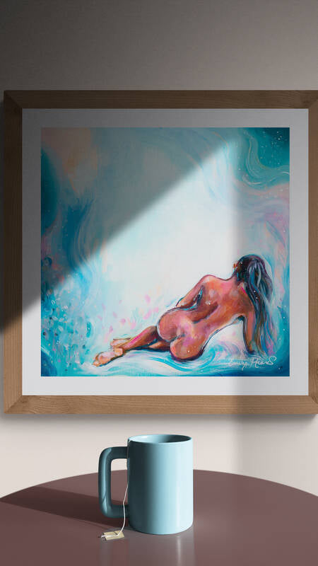 Colourful abstract nude art