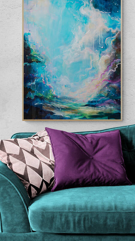 Abstract blue painting by Emily Louise Heard
