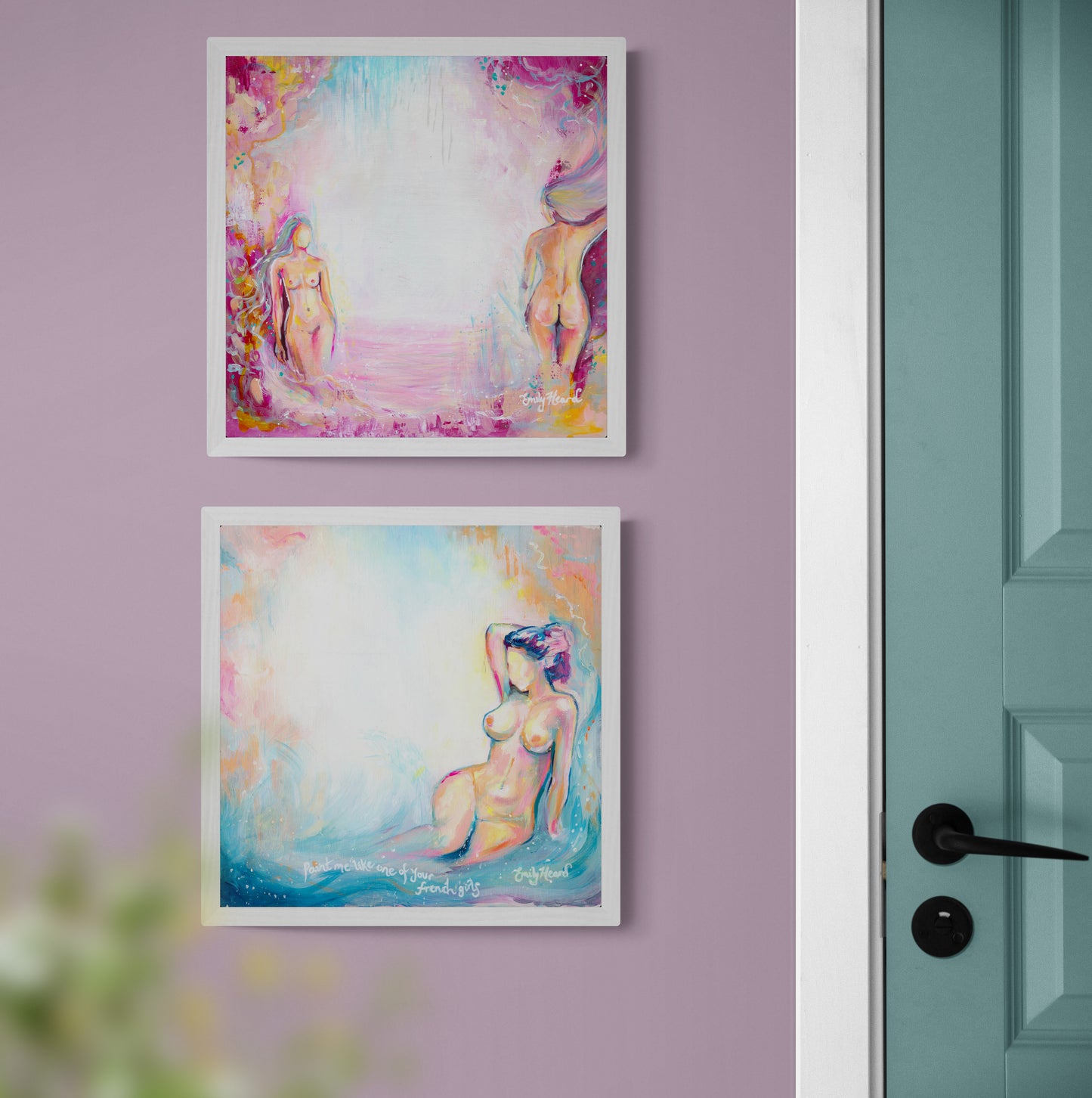 Soft Siren - Original Abstract Nude Painting by Emily Louise Heard - emilylouiseart