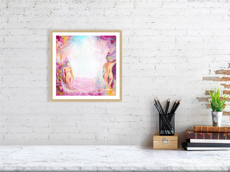 Pink abstract nude art by Emily Louise Heard