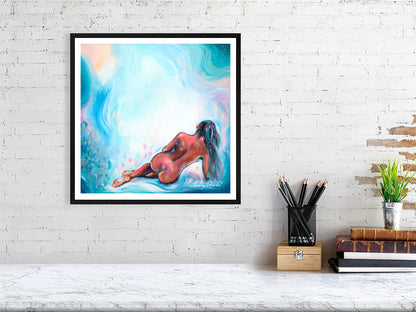 Colourful abstract nude art