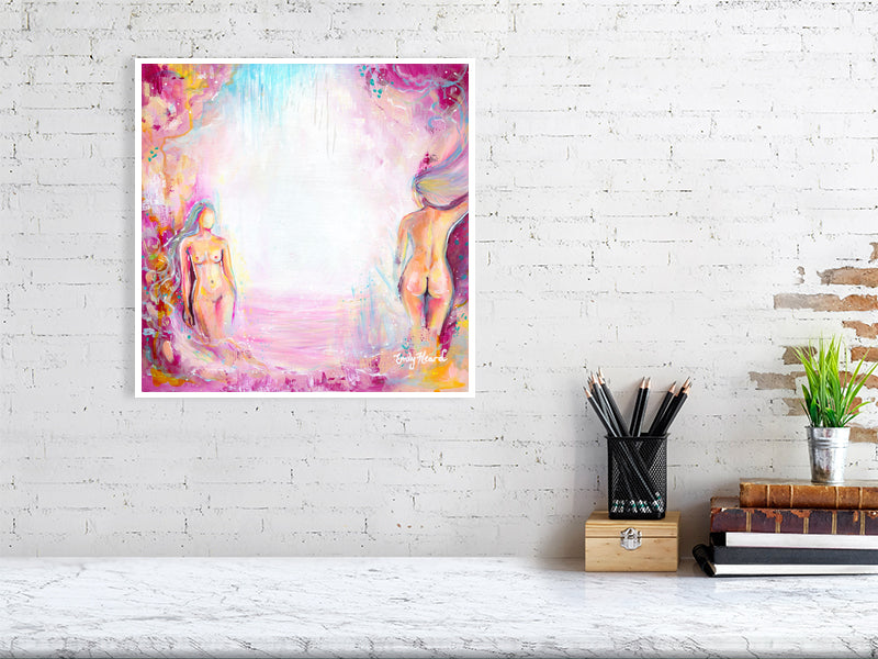 Pink abstract nude art by Emily Louise Heard