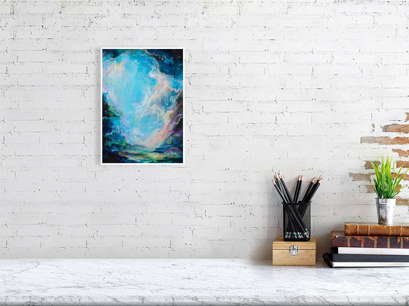 Blue abstract painting by Emily Louise Heard