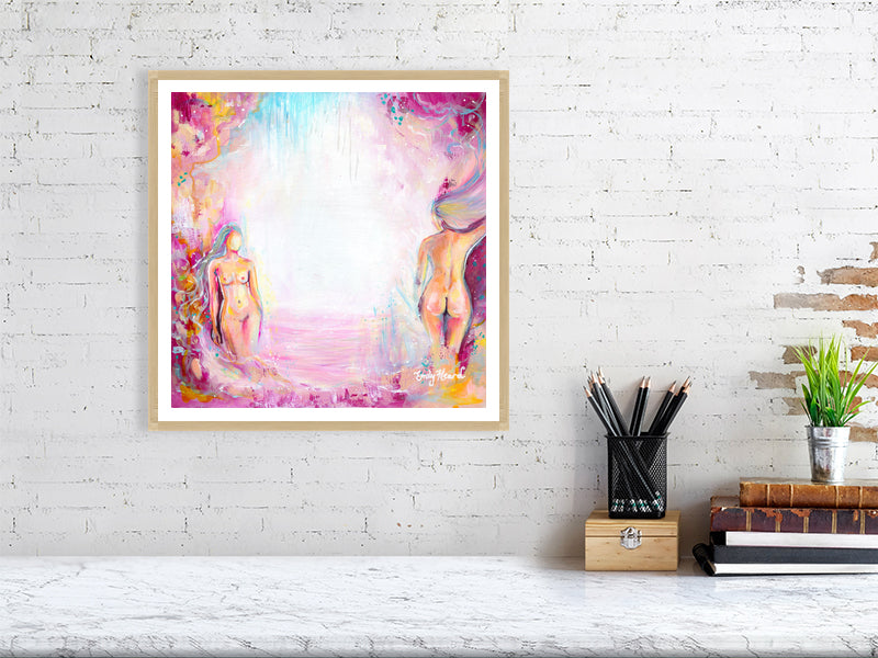 Pink abstract nude art by Emily Louise Heard