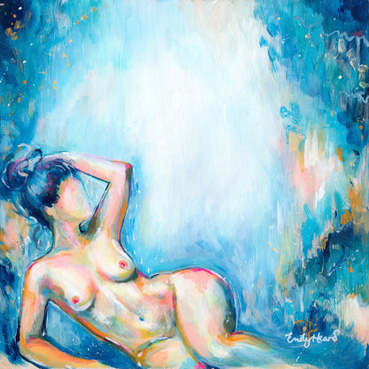 Colourful abstract nude art by Emily Louise Heard