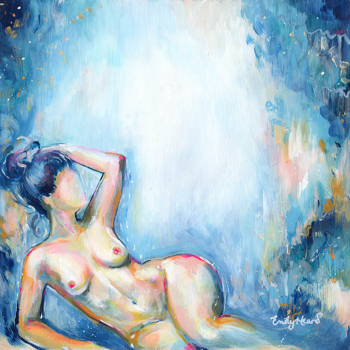 Elysium - Original Abstract Nude Painting by Emily Louise Heard