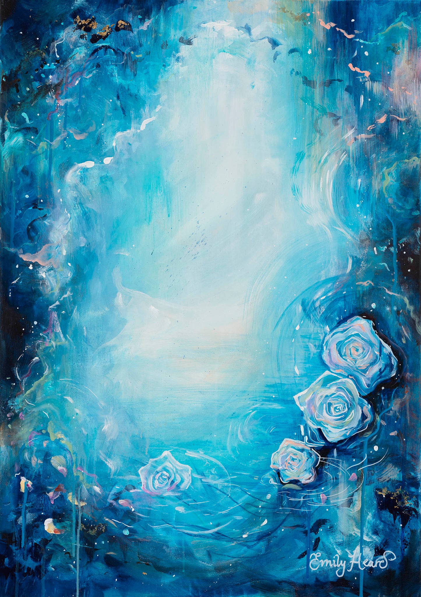 Tender Waters - Original Abstract Painting by Emily Louise Heard