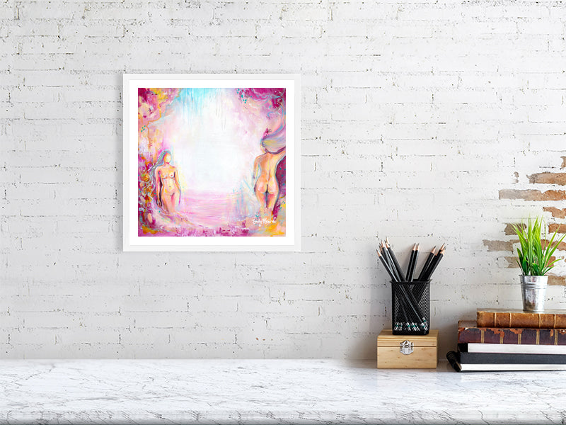 Pink abstract nude art by Emily Louise Heard