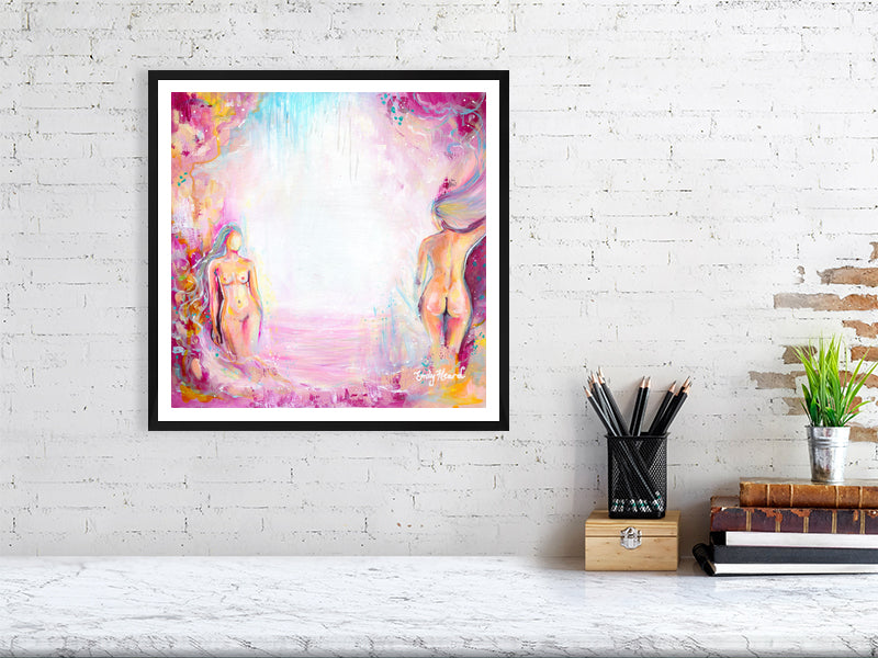 Pink abstract nude art by Emily Louise Heard