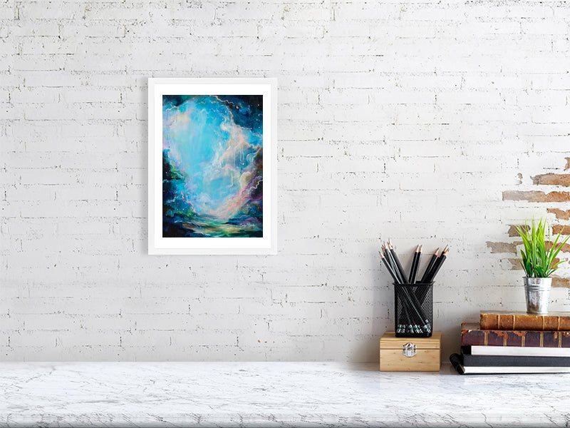 Blue abstract painting by Emily Louise Heard