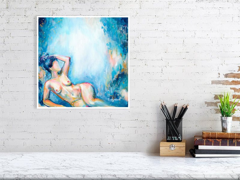 Colourful abstract nude art by Emily Louise Heard